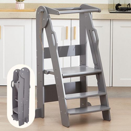 FUNLIO Torre de Aprendizaje Plegable, Torre Aprendizaje Ajustable en Altura